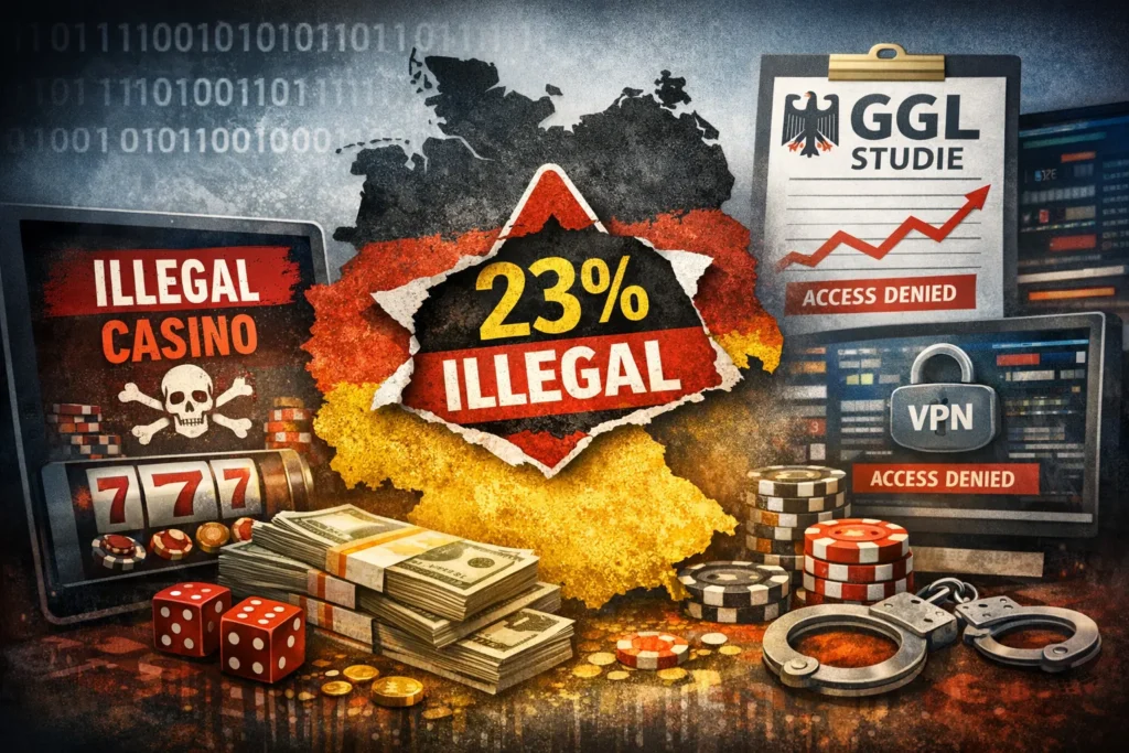 Symbolbild zu illegalem Online-Glücksspiel in Deutschland mit Regulierungs- und Schwarzmarktbezug